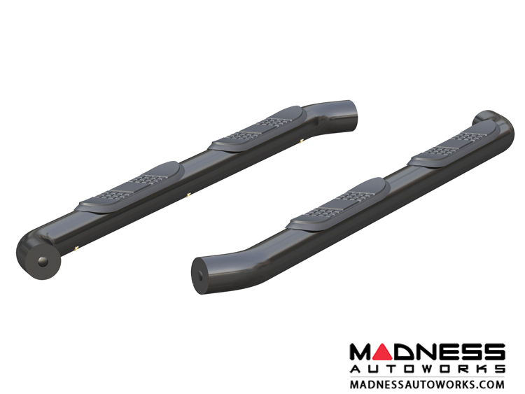 Jeep Wrangler JL Round Semi-Gloss Side Bars - Black Steel - 3"